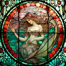 Mermaid Stained Glass Free Stock Photo - Public Domain Pictures