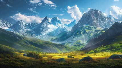 Wall Mural - Wild West beautiful landscape with mountains