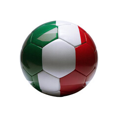 Canvas Print - Soccer ball in the colors of the Italy flag. isolated on transparent background, PNG, cut out, clipart, European Championship 2024