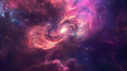 Wall Mural - vibrant cosmic nebula and starfield in deep space