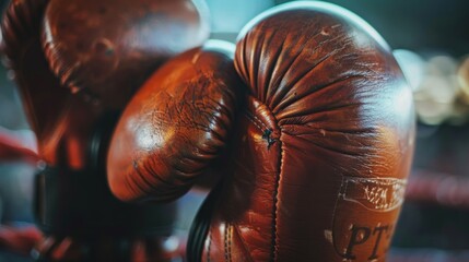 Wall Mural - close up of boxing gloves,