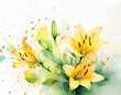 A vibrant mix of yellow lilies and green hues, this artwork captures the essence of spring