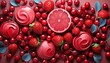 red fruits blended top view illustration