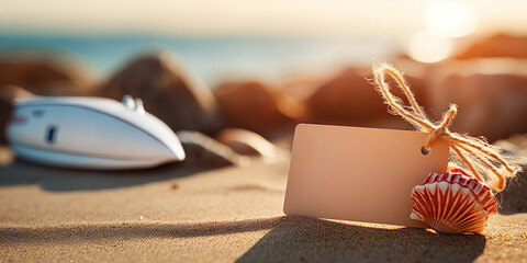 Paper labels Tied Tags beautify the sand