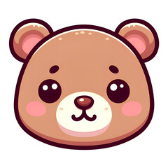 Sticker - Cute bear vector with white background