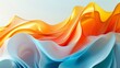 Abstract orange, blanc, and blue background with waves - Generative Ai hyper realistic 
