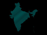 Fototapeta Przestrzenne - A sketching style of the map India. An abstract image for a geographical design template. Image isolated on black background.