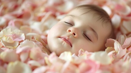 The softness of a babys cheek resting on a bed of rose petals..