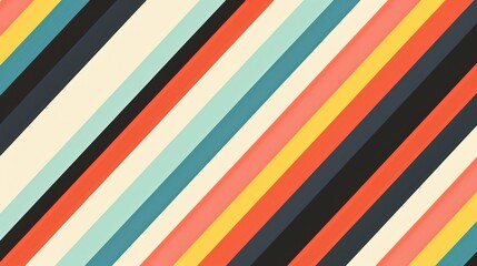 Wall Mural - Contrasting Rhythm: A colorful striped backdrop with a striking black stripe, creating a captivating visual rhythm of contrast and balance.