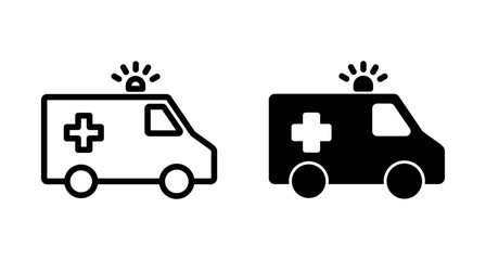 Ambulance Icon vector isolated on white background. Ambulance Icon Design. ambulance truck icon vector