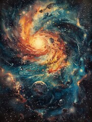 Stars, Planets, Nebulas in Astral Harmony