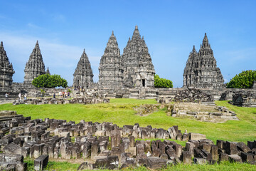 Wall Mural - Indonesia, Yogyakarta, April 14, 2024: Prambanan temple Hindu, UNESCO world heritage