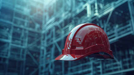 Sticker - construction helmet on a building