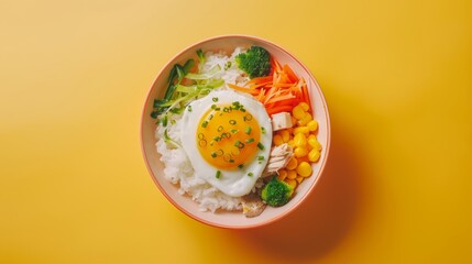 Wall Mural - Chicken katsu sesame rice bowl meal plant for lunch on school