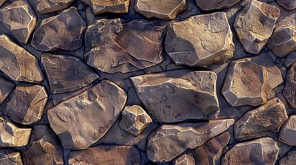 Canvas Print - Sun kissed mosaic of earthy cracked terrain