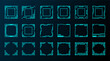 © photostockatinat - 18 square frame hud future modern vector design for sci-fi game design user interface.