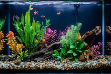 Wall Mural - Freshwater planted aquarium (aquascape) with live plants