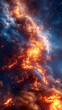 Captivating Cosmic Spectacle:Fiery Eruption of Interstellar Energy Dazzles the Celestial Plane