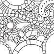 hand-drawn   floral decorative  coloring page vector background