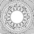 hand-drawn circle floral decorative frame,coloring page vector background