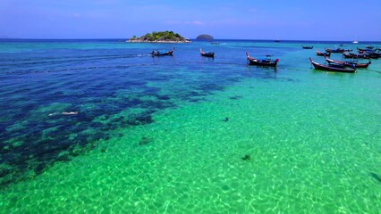 Sticker - Beaches and longtail boats on Koh Lipe