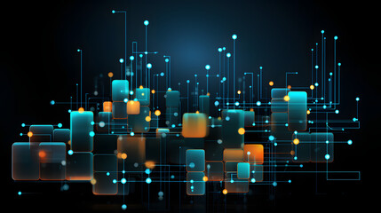 Wall Mural - digital colorful neon light technology abstract graphic poster web page ppt background