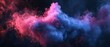 Blue and pink bomb smoke in the shape of a triangle on black isolated background