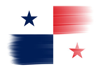 Wall Mural - panama flag brush stroke template transparent