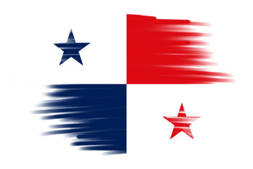 Wall Mural - panama flag brush stroke template transparent