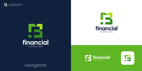 Poster - Modern financial logo design letter F. Geometric arrow shape logo design inspiration.