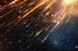 Sparkling meteor trail frame background