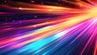 Vibrant rainbow streaks at warp speed create a dynamic and colorful background with light, perfect for lively event graphics.	