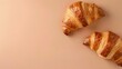 © Montalumirock - Copy space flat lay croissant bakery sweet bun for breakfast