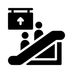 Wall Mural - escalator glyph icon