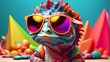 Cool Chameleon, Chameleon in Shades & Hat, Groovy Gecko: Sunglasses, Hat & Headphone Fun, 