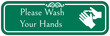 Hospital way finding sign please wash your hands