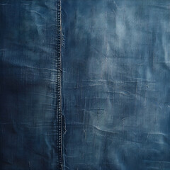 Poster - A blue denim fabric with a frayed edge. The fabric is worn and torn, giving it a worn and rugged appearance