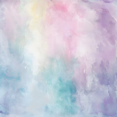 A colorful painting with a light blue background and a pink and purple swirl. The painting is abstract and has a dreamy, whimsical feel to it