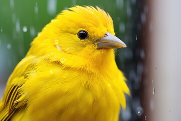 Poster - Vibrant Yellow Songbird Close-Up