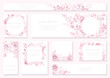 Set of Pink Floral Backgrounds With Text Space Isolated On A Pink Background, Vector Illustration.