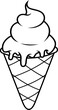 Illustration of a ice cream. Design element for logo, sign, emblem. Vector illustration