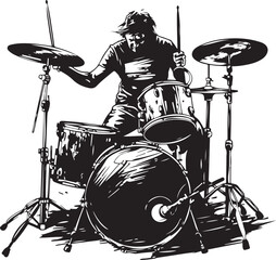 Drummer Playing the drums.Drummer Silhouette Images 