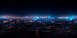 © VRKit360 - Aerial view of the city night time 8K VR 360 Spherical Panorama