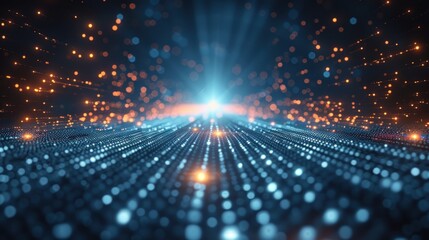 futuristic high-speed light in cyberspace. Information technology network of data center