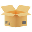© Abdulloh - Unboxing package illustration isolated. 3d render yellow box icon.