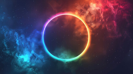 Wall Mural - Abstract background with colorful circle in space