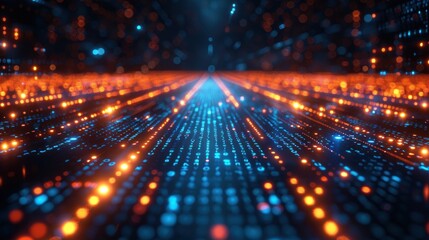 Cyber information structure and data flow with a futuristic theme