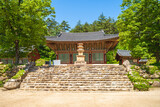 Fototapeta Londyn - Singyesa, a Korean Buddhist temple in Onjong ri, Kangwon province, North Korea. Translation: Taeung Hall