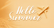 Plane,airplane model mockup with hello summer text
