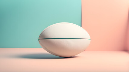 Wall Mural - A white football is sitting on a pink background